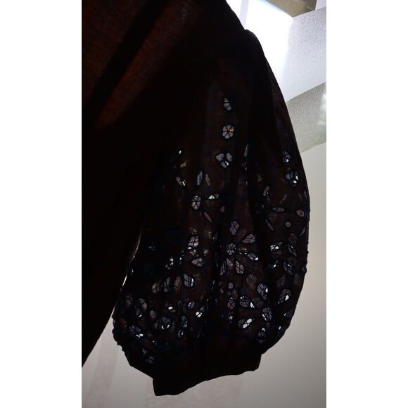 Joie Women's Sz XS Light Brown/Blue Nashua Eyelet Maxi Fit & Flare Dress - Picture 12 of 14